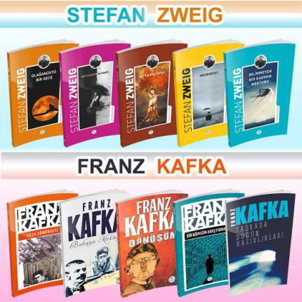 Stefan Zweig 5 Kitap + Franz Kafka 5 Kitap Maviçatı Yayınları